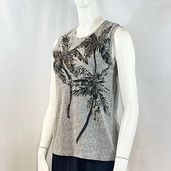 Palm Tree Graphic Tee With Sequins | J Crew - Picture 1 of 6